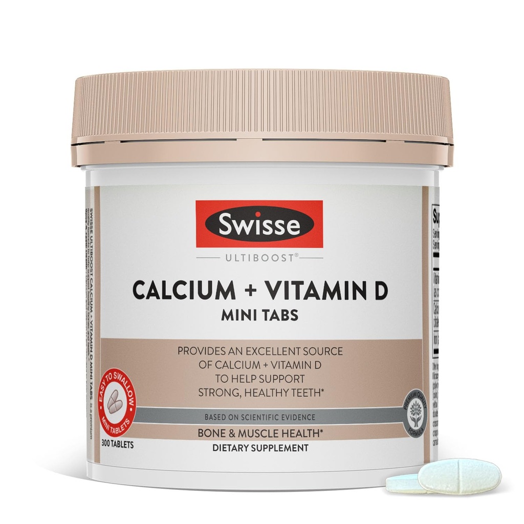 Swisse Kalzium mit Vitamin D3 und Citrat 830mg | Beilage für Frauen & Männer | Knochenstärke Unterstützung | Calcio | 300 Tabletten | 2-Monat Versorgung