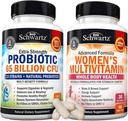 Multivitaminico giornaliero per le donne capsule (1 mese di fornitura) Plus 65 miliardi di CFU Daily Probiotic Supplemento (1 mese di fornitura)