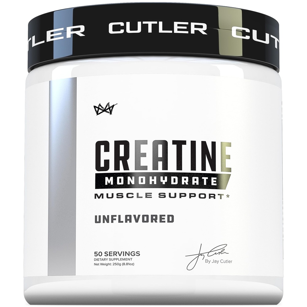 Cutler Nutrition Pure Creatine Monohydrate - 5g Pro Servieren 50 Portionen - Premium Muskelaufbau verbessert die Leistungsfähigkeit und Erholung - Entflammt für einfache Mischung