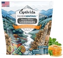 OPTIVIDA Health Lozanges d'argent colloïdal au miel et à l'huile de citron (1 pack) - Lozages de gorge apaisants pour adultes avec soulagement de la toux et formule Nano Silver à action rapide pour le soutien immunitaire, 60 Ppm