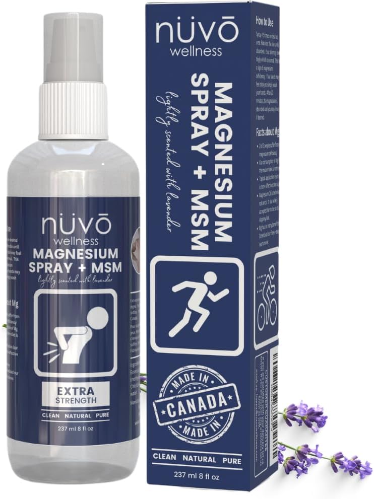Nuvo Wellness Magnesium Spray with MSM – Extra Strength – Light Lavender Scent – 12oz