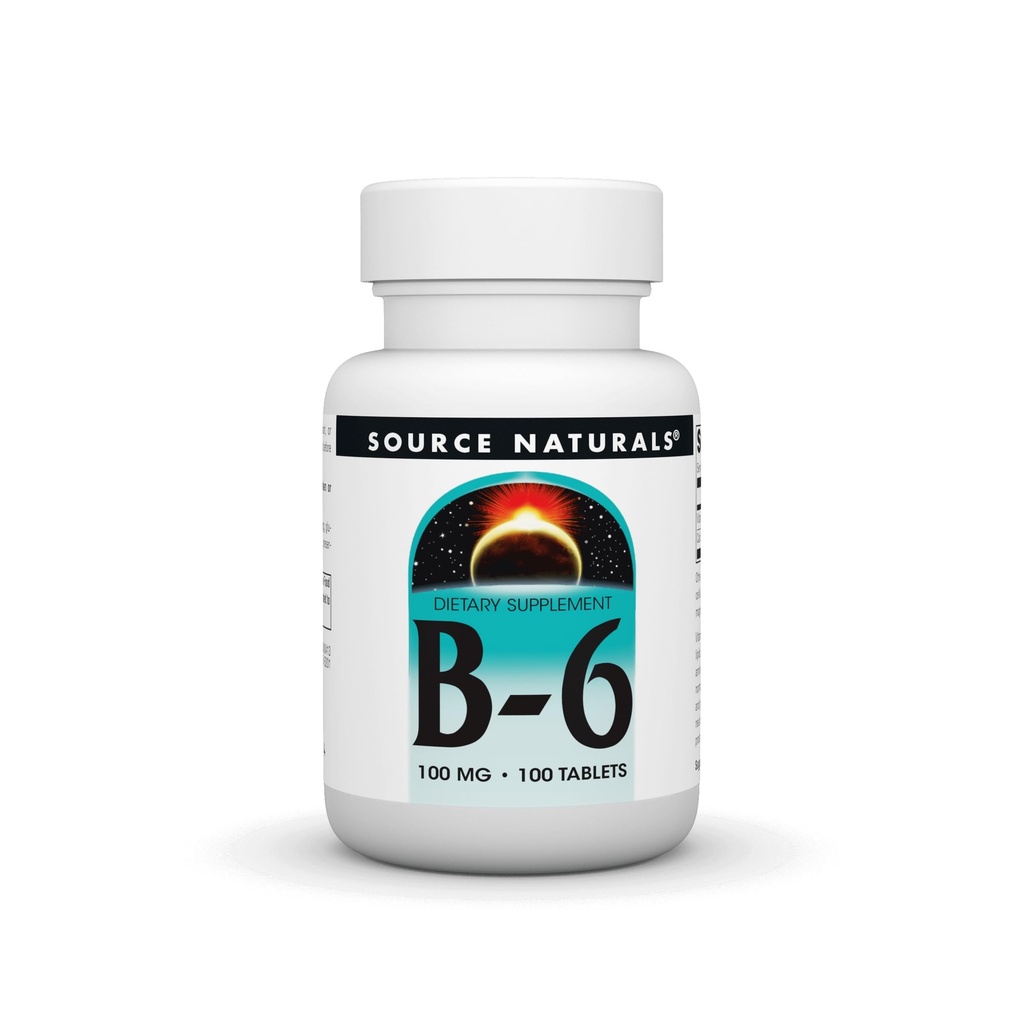Source Naturals Vitamine B-6 100mg, Système immunitaire, 100 comprimés
