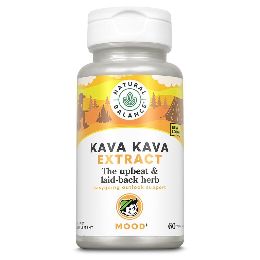 Natural Balance Kava Kava Root Extract, 70mg Kavalactones, 60 Vegetarian Capsules