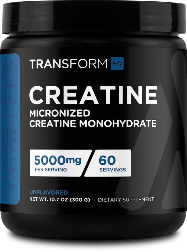 TransformHQ Creatin Monohydrat-Pulver (60 Servierungen) Entflammt - 5000mg pro Servierung