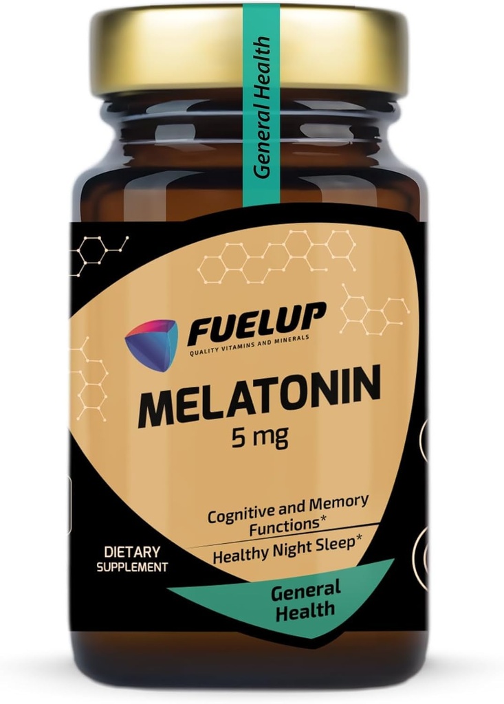 Melatonin 5 mg 180 Tablets High Strength Sleep Support for Adults, Vegan, Gluten Free, Non-GMO, Easy to Swallow, 6 Month Supply