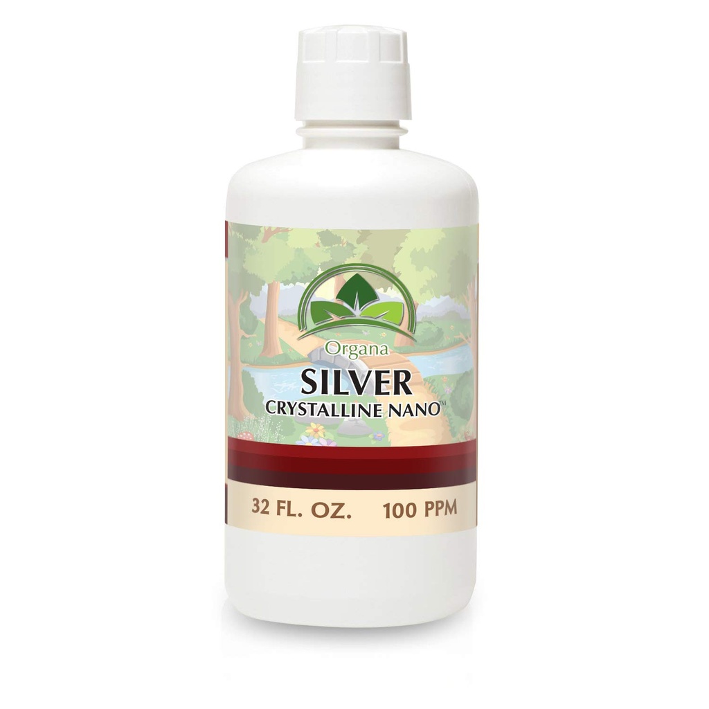 Organa Crystalline Nano Kolloidal Silber - 100 PPM - 32 oz Flaschen