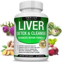 Nettoyer le foie Détox et la formule de réparation Supplément de désintoxication du foie – Thistle de lait avec dandelion, artichaut, curcuma, racine de betterave, curcuma et plus pour nettoyage naturel rapide à base de plantes non-gmo Vegan 60 capsules