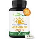 ForestLeaf Vitamin D3 5000 IU | VIT D - VIT D3 Vitamin D Nahrungsergänzungsmittel für Frauen und Männer | Knochen Gesundheit, Zähne und Immununterstützung | Einfach zu schlucken Pillen | Ein Kapsel täglich, 6-Monats-Versorgung, 180 Zähler