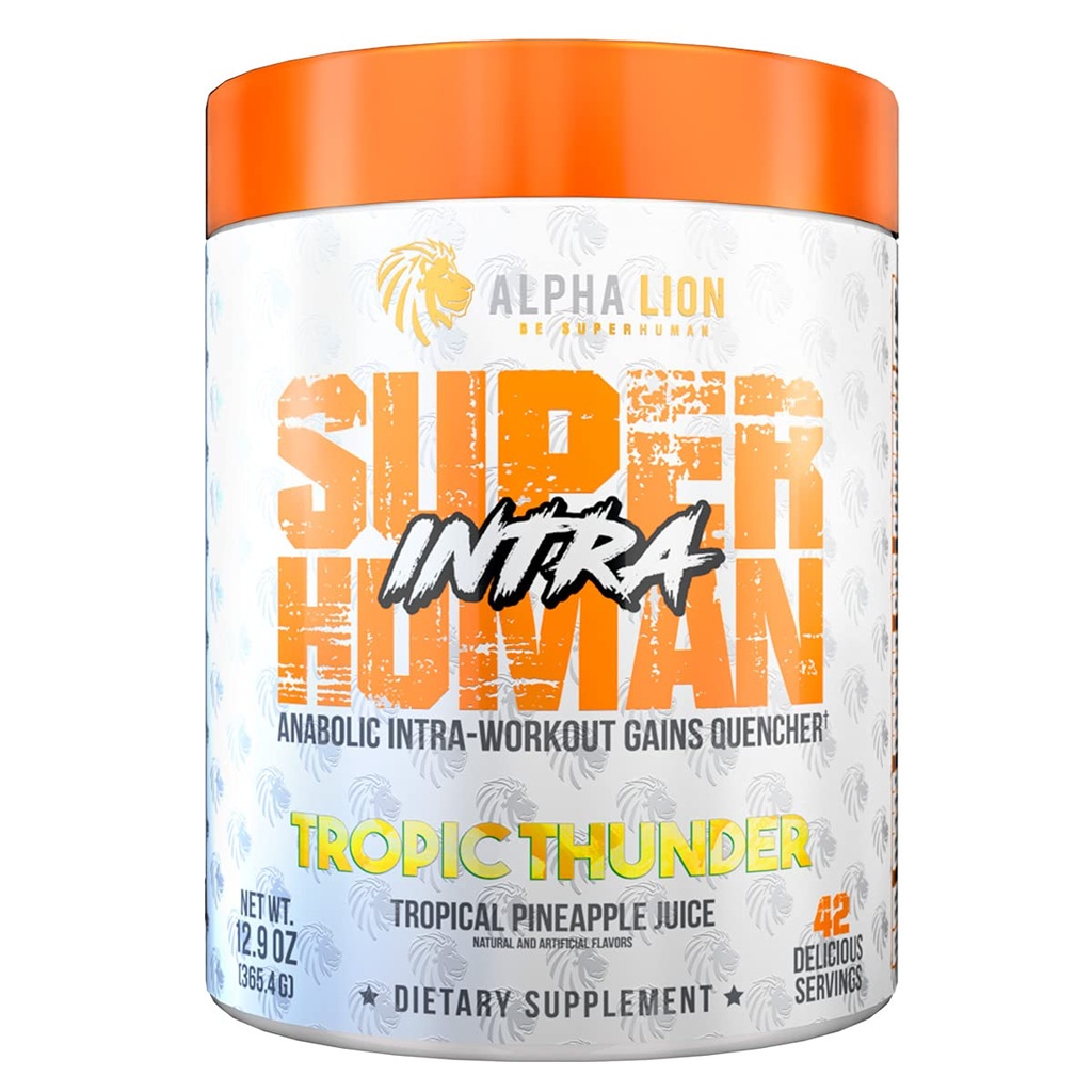 ALPHA LION Superhuman Intra Workout Pulver für Männer & Frauen, Aminosäuren Getränk, Muskel-Recovery Supplement, BCAA Pulver, Elektrolyte & Hydration Mix (42 Servierungen, Tropical Ananas Juice Flavor)