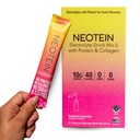 NEOTEIN: Elektrolytpulverpakete, Proteinpulver mit 10g Protein & Kollagen | Hydratpakete - Null Zucker, keine Füllstoffe, keine Kohlenhydrate | Erdbeer-Lemonade | 40 Kalorien | Keto & Paleo | Packung von 15