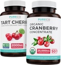 Bundle of Organic Cranberry Pills & Tart Cherry - Clean & Clear Bundle - Urinary Tract & Uric Acid Support - Organic Cranberry Pills - 50:1 Konzentrat & Organic Tart Cherry Capsules - 4:1 Extrakt