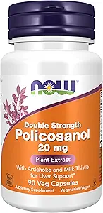 JETZT Nahrungsergänzungsmittel, Policosanol 20 mg, doppelte Stärke, Mischung von Long-Chain Fettalkoholen (LCFAs) abgeleitet von Zuckerrohr, 90 Veg Kapseln