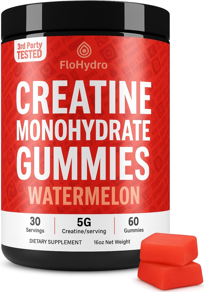 Creatine Gummies | 5g Creatina in 2 Gummies | Zero Sugar Creatine Monoidrate | 3rd-Party Lab Tested | Clean Ingredients
