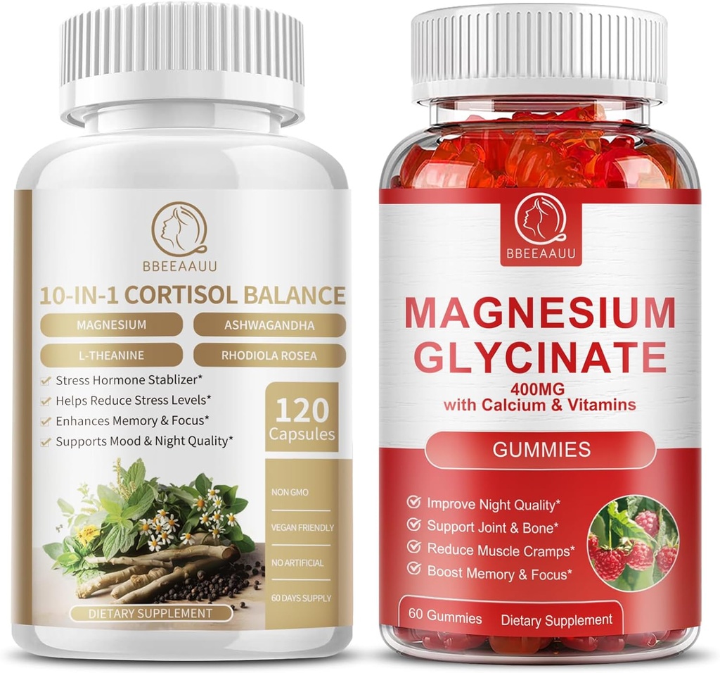 Cortisol Ergänzung Kapseln und Magnesium Ergänzung Gummi