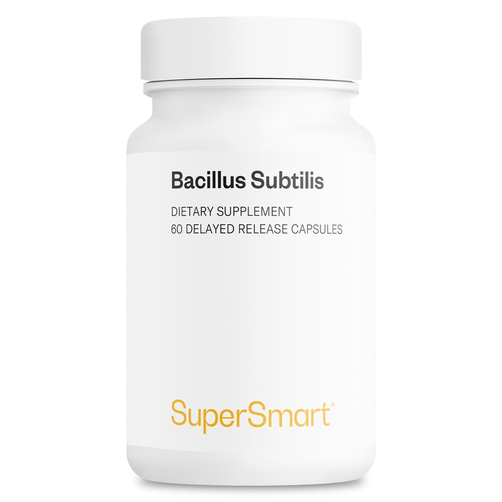 Supersmart - Bacillus Subtilis 3 miliardi di CFU al giorno (alta potenza) - Spore Probiotic Supplement | Non-GMO & Gluten Free - 60 capsule DR