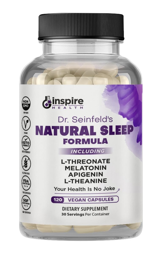 Sleep Support Formula - L-Threonate, Apigenin Melatonin, L-Theanine - 120 Capsules - 4-in-1 Non-Habit Forming Apigenin Supplement - Restful Nights and Refreshing Mornings - by Ginsipre Health