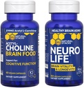 NATURAL STACKS NeuroLife + Acetylcholin Brain Food Bundle - Unterstützt kognitive Funktion & Gehirn Langlebigkeit* - 120 Gesamtkapseln