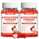 2 Pack Apple Cider Vinegar Gummies for Daily Wellness, Digestive Support & Natural Energy, Sugar Free ACV Gummies with Vitamin B6 B12 Folate, Natural Apple Flavor, Vegan 120 Count