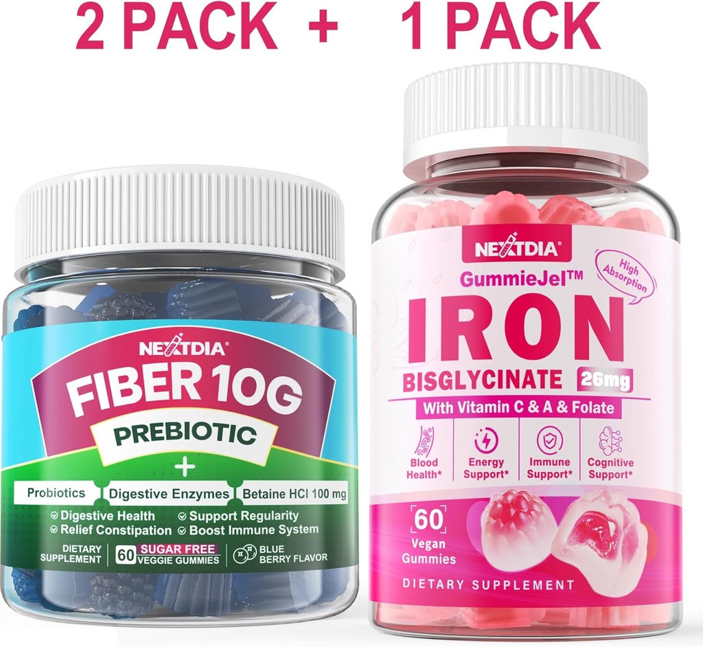 Fiber Gummis für Erwachsene + Eisen gefüllte Gummis
