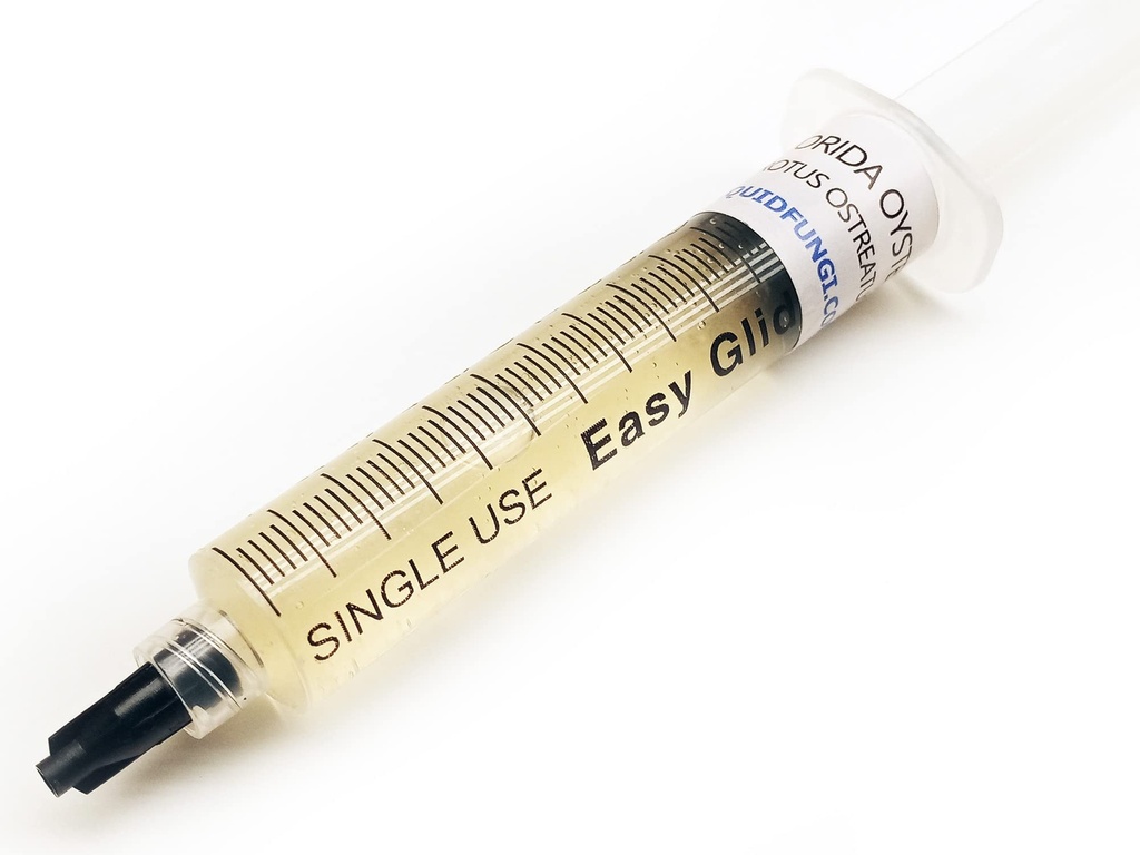 Liquid Fungi Florida Grey Oyster Mushroom Culture Syringe - Spore Free Live Mycelium
