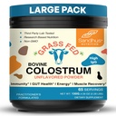 Sandhu's Grass Fed Bovine Colostrum Poudre pour les humains, les adultes de 65 portions (paquet de 1) Supplément de vache de haute IgG pour la santé Gut.
