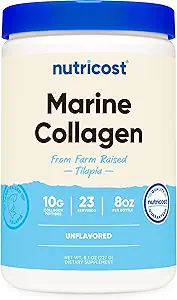 Polvere di collagene marino di Nutricost Sustainable Sourced Fish (8 oz) - 23 Servings, 9 G Protein Per Serving, Non-GMO, GMP Compliant