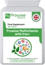 Multivitamin & Iron 180 Tablets (6 Months Dose) Immune Support - One A Day Multi-Vitamin Supplement – UK Manufactured | GMP Standards by Prowise Healthcare - Suitable for Vegetarians
