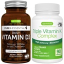Igennus Daily Vitamin D3 + High Strength Triple Vitamin K Complex, 2000iu Cholecalciferol + 2700mcg Advanced Bioactive Vitamin K1 & K2 (MK-4 & MK-7)