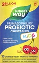 Nature's Way Primadophilus Probiotic Chewables pour les enfants, soutient la flore digestive saine*, pour les enfants âgés de 2 ans et plus, 3 milliards UFC, 30 chrysalides aromatisés (paquetage May Vary)