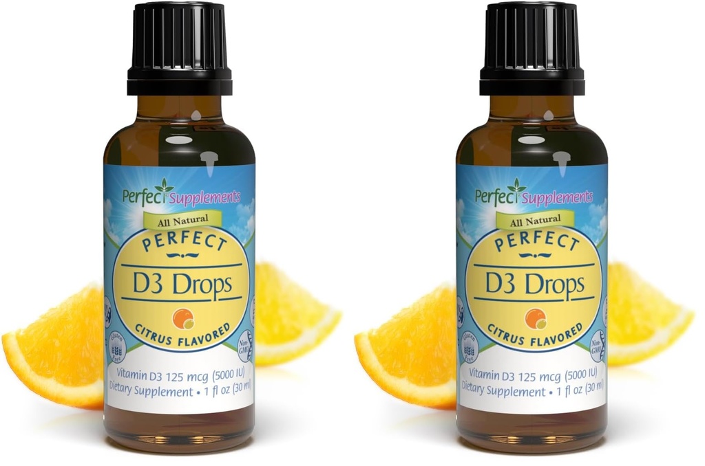 Perfect Supplements Vitamin D3 Drops - 1 fl oz (Pack of 2)