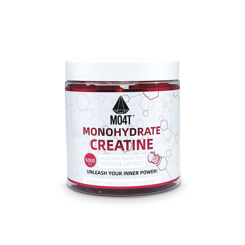 Creatine Monohydrate Gummies 5000 mg for Men & Women, Sugar Free Creatine Gummies Strwberry Flavor