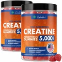 Secret Element Creatine Monohydrate Gummies 5000 mg per Serving, Sugar Free Vegan Gummies, Non-GMO, Creatine Chews for Women & Men, 30 Servings, 120 Gummies, Strawberry Flavor, Pack of 2