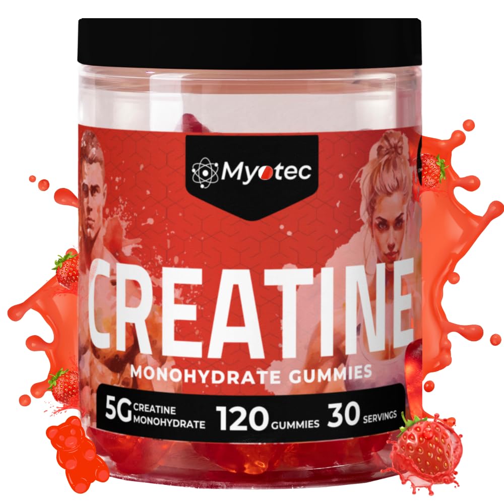 Creatine Monohydrate Gummies for Men & Women-5g of Creatine Monohydrate per Serving- Increase Strength and Build Muscle,Sugar Free, 120 Count