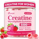 Creatine Gummies for Women with Collagen | Creatine Monohydrate, BCAA, Taurine, Electrolytes, Vitamin D3, Calcium, Sugar Free 120 Gummy 30 Servings