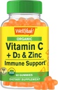 Eh bien oui Vitamine biologique C + D3 + Gommies de zinc - Immune Boosting, Antioxydant-Rich et Bone Health Support, USDA Organic, Vegan et non-OGM - Gommy sans gluten, sans noix - 60 Compte