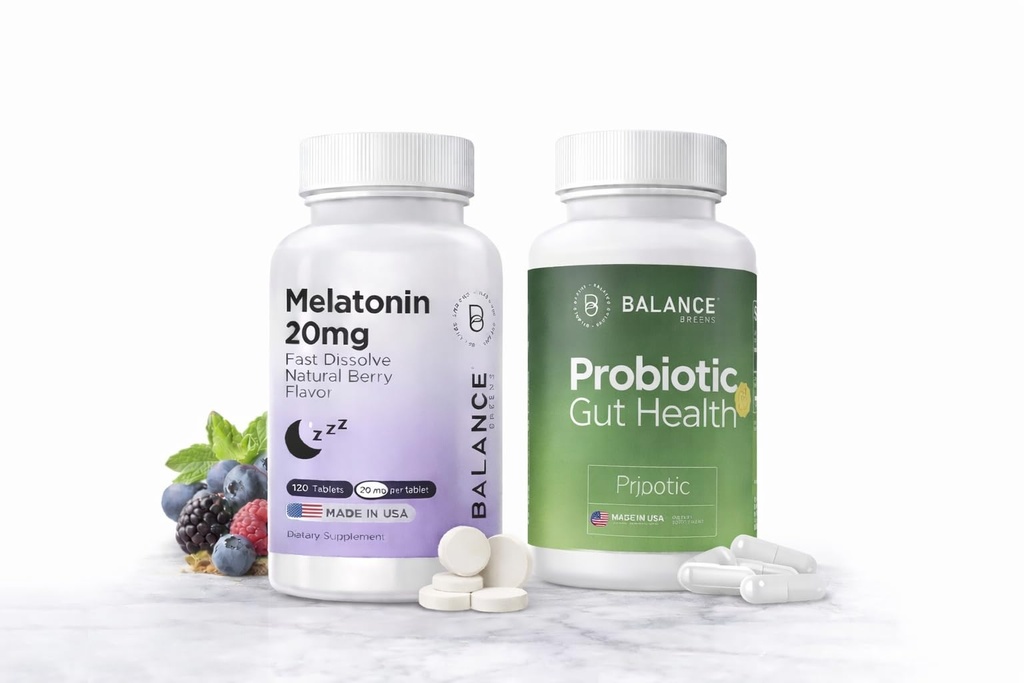Balancebreens Melatonin + Probiotics Sleep & Gut Support Bundle