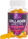 Gommies de collagène avec biotine de 2500mcg, vitamine C et zinc - Supplément de peptide de collagène hydrolysé de type 1 et 3 - Soutien avancé de la croissance des cheveux, de la peau et des ongles pour les femmes et les hommes, sans gluten, sans OGM - 60 Compte