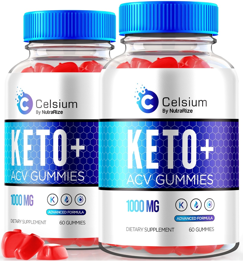 NutraRize (Pack mit 2 Celsium Keto+ACV Gummies, Advanced Formula 1000MG Apfelessig, All-Natural Keto Official, Celsium Nahrungsergänzung, Bewertungen (120 Gummies)
