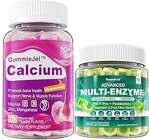 Zucchero Calcium Gummies 120 conti e enzimi digestivi Gummies 60 conti