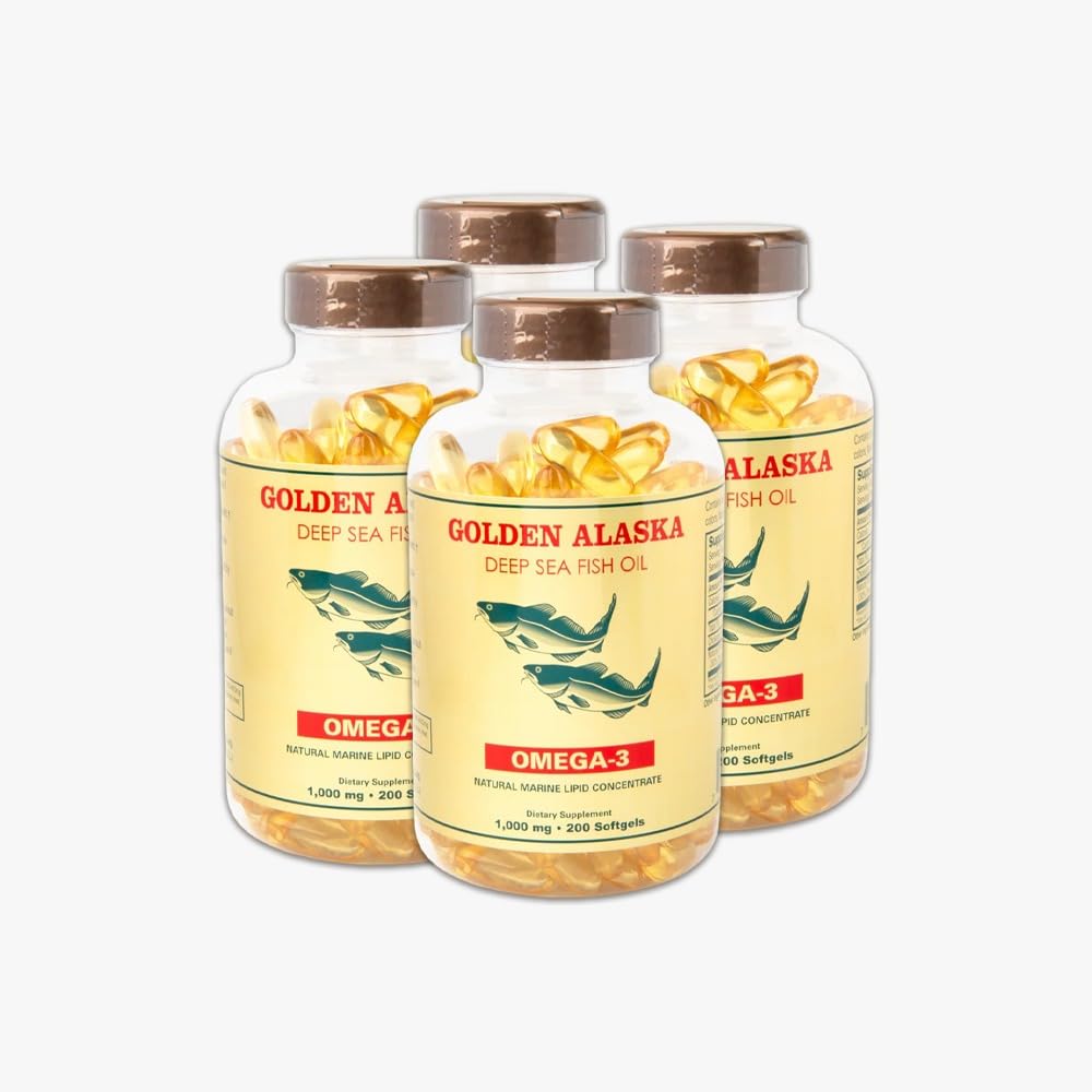 Nu Health Alaska Deep Sea Omega-3 Fish Oil 1000 Mg EPA & DHA (200 Softgels) - 4 Bottles