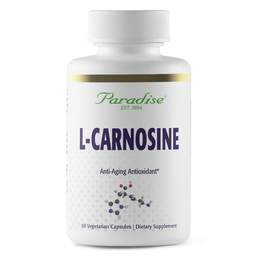 L-Carnosina, Super Potente, Ultra Pure, Antiossidante, Vegan, Non OGM, Gluten Free, 60 capsule vegetariane