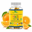Kids Fiber + Multivitamin Gummies with Prebiotic Fiber & Probiotic Support | Daily Vitamins for Kids 2–18 | Vegan, Non-GMO, Gluten Free | 60 Gummies (Orange)