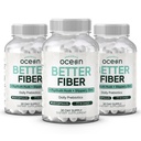 Bios Ocean Better Fibre - Supplément de fibre quotidienne - Tabouret doux pour les mouvements sans effort de Bowel - avec Psyllium Hulk et Slippery Elm - 3 bouteilles