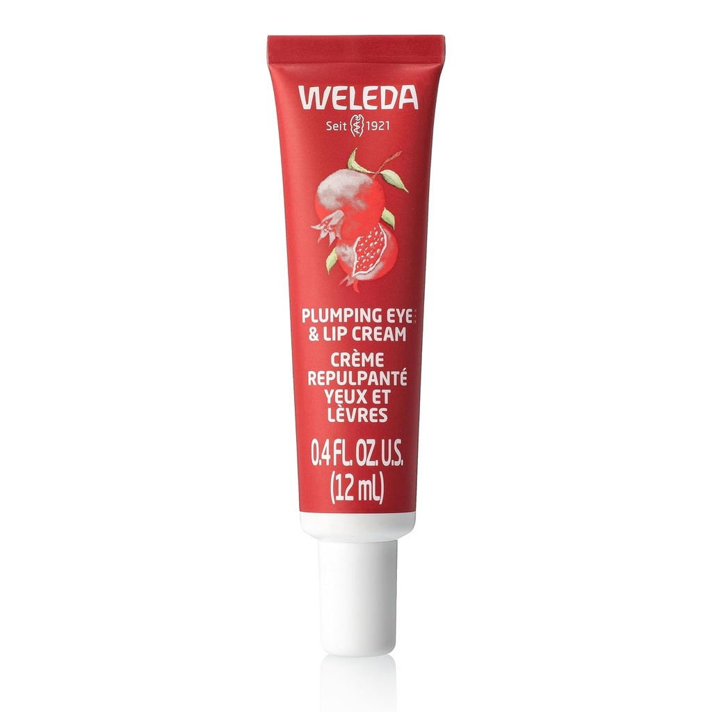 Weleda Plumping Eye & Lip Cream mit Peptiden von Maca Root und Granatapfel