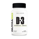NutraBio Vitamine D (5000 UI), soutien immunitaire - 90 capsules végétales