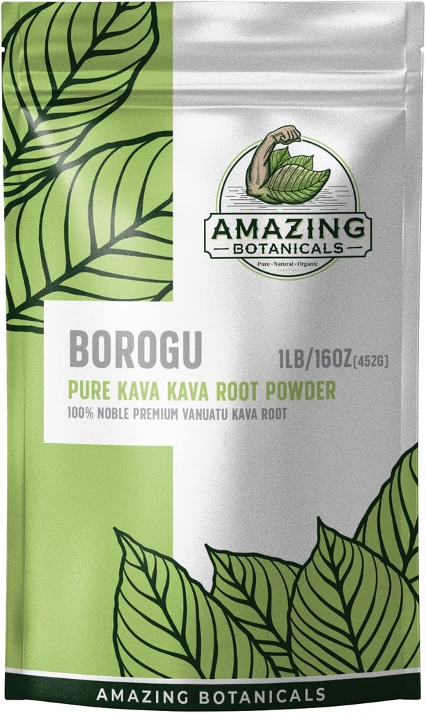 Erstaunliche Botanik Kava Root - frisch Borogu Kava Root - 100% Noble Kava-Kava 16oz/1lb, 1 Pound Tasche von rein feinsten frischen Vanuatu Kava Root