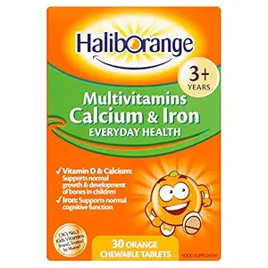Haliborange Seven Seas Kids Multivitamins Calcium & Iron 30 compresse masticabili arancione
