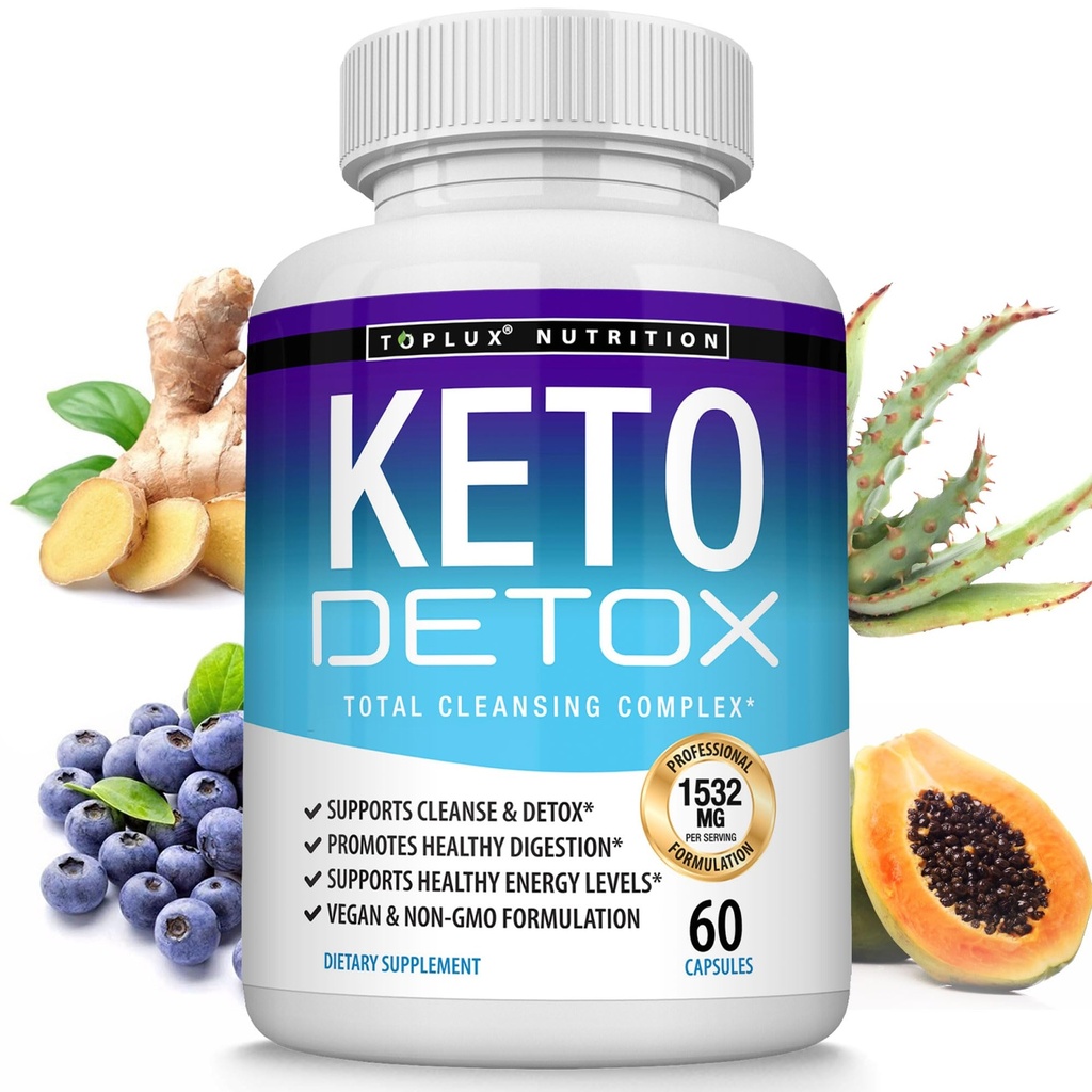 Toplux Keto Detox Pillen Advanced Cleansing Extract – 1532 Mg Natürliche Acai Colon Cleanser Formel, Flush Toxins & überschüssiger Abfall, für Männer Frauen, 60 Kapseln, Supplement