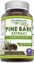 Pure Naturals Pine Bark Extrakt Ergänzung | 100 Mg pro Servieren | 60 Veggie Kapseln | Non-GMO | Gluten Free | Made in USA