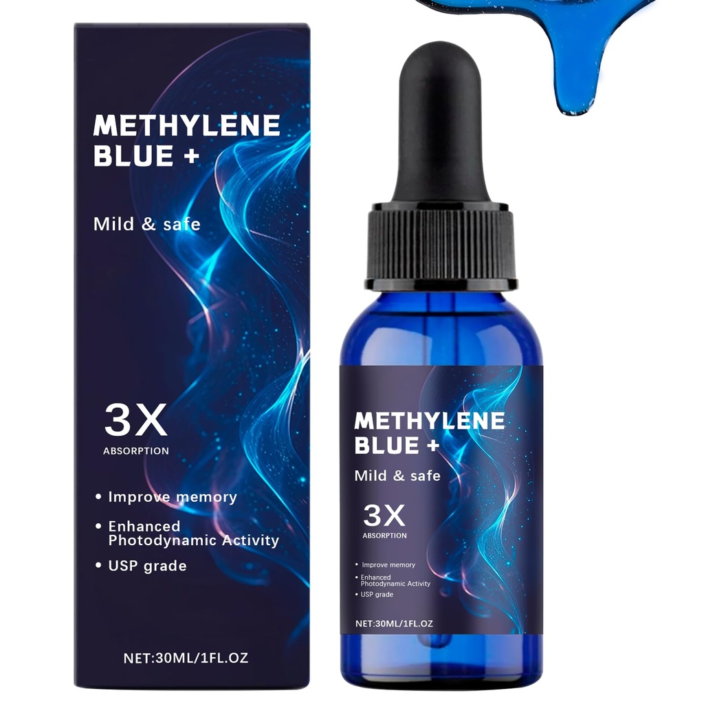 Methylene Blue Pharmaceutical Grade, USP Grade, Third Party Tested Dietary Supplement for Human Brain Health, Gentle and Safe, Improves Memory